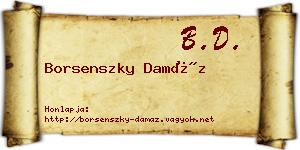 Borsenszky Damáz névjegykártya